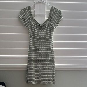 hollister sage green crotchet dress